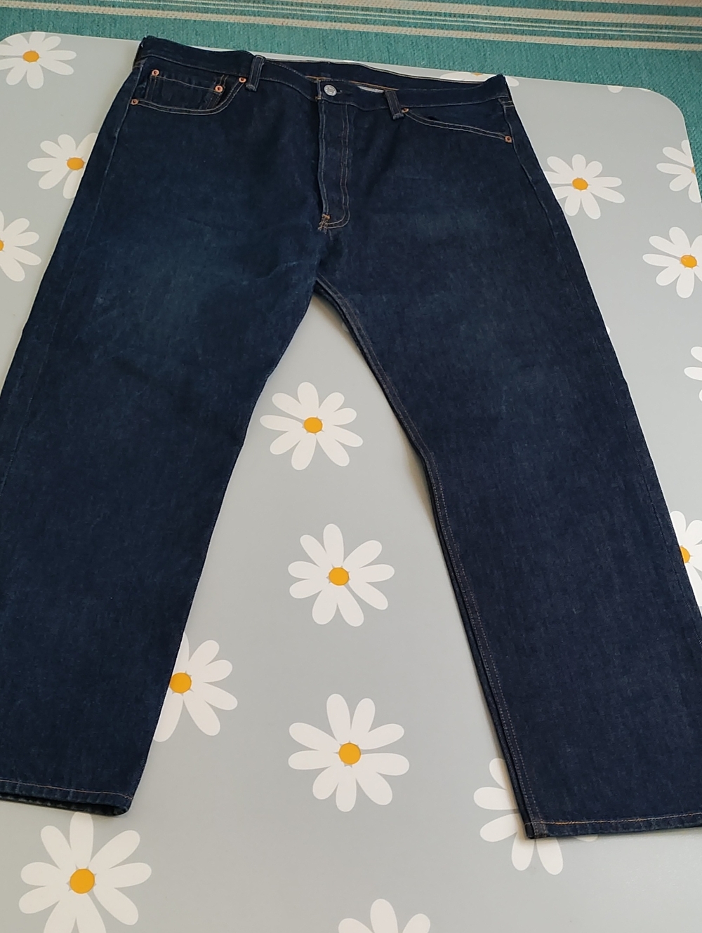 Levi Strauss And Company dark denim straight leg jeans 501